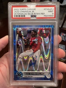 Jazz Chisolm 2022 Topps Chrome Auto Blue RayWave Refractor /150 #CVA-JCJ - Picture 1 of 1