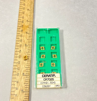 CERATIP CR7025 CCMH21.50HQ Lathe Turning Carbide 9 Inserts - Image 1 of 4
