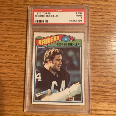 1977 GEORGE BUEHLER #137 Topps PSA 9 MINT Oakland Raiders - Image 1 of 2