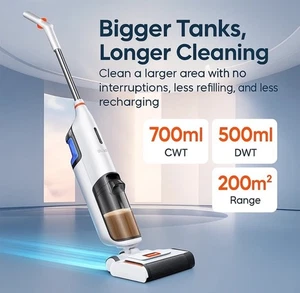 ASPIRAPOLVERE LAVAPAVIMENTI SENZA FILI AUTOPULENTE DOPPIO SERBATOIO DELL'ACQUA - Foto 1 di 6