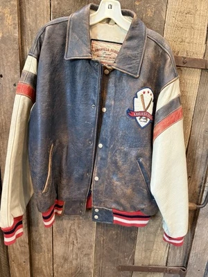 VTG Louisville Slugger Leather Triple-A All Stars Jacket Mens Medium - Image 1 of 4
