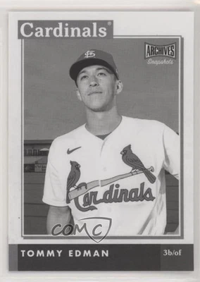 2020 Topps Archives Snapshots Black & White Tommy Edman #AS-TE - Image 1 of 2