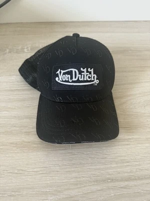 Raro sombrero de camionero Von Dutch parche bordado negro gorra snapback Foto 1 de 4