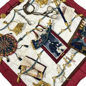 HERMES Memoire d' Hermes Paris Seidentuch Portrait Bordeaux Etikett ohne Karton gebraucht. - Bild 1 von 7