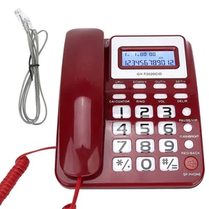 (Red)Wired Telephone ABS GY T2020CID Telephone With Speaker Caller ID Display - Afbeelding 1 van 12