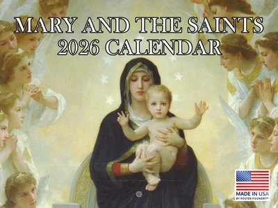 María y los Santos Calendario Católico 2026 Religioso Muro Mensual Foto 1 de 4