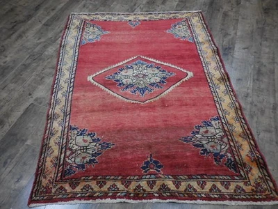 Анатолийский геометрический винтажный турецкий ковер, деревенский турецкий винтажный ковер 4,4 x 5,9 - Изображение 1 из 4