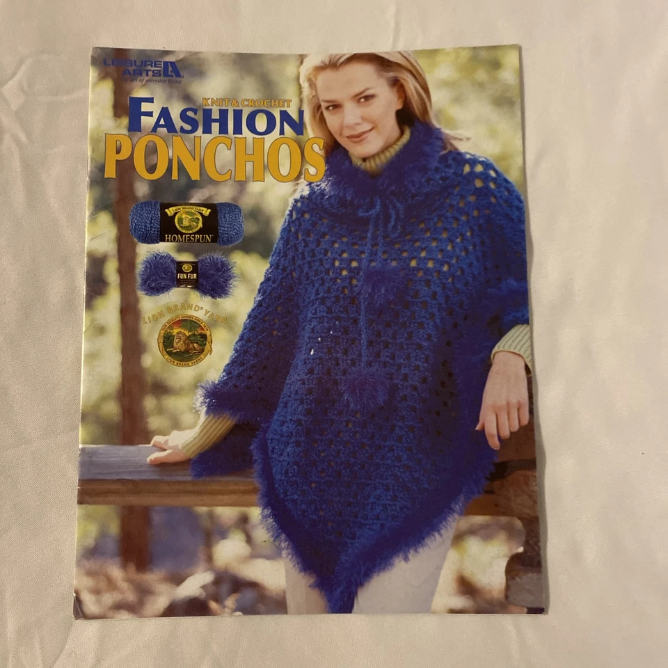 Knit & Crochet Fashion Ponchos Leisure Arts 2004 16 Pages 4 Designs - Image 1 of 2