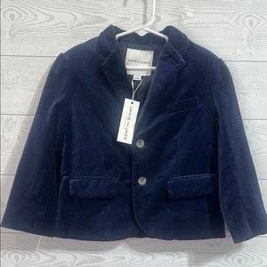 Janie and Jack Boy's Blue Velvet Blazer Sophisticated Tailored Design Size 3 - Picture 1 of 9