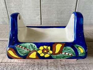 Talavera Pottery Hand Painted Toilet Paper Holder Sunflowers Mexico - Picture 1 of 5