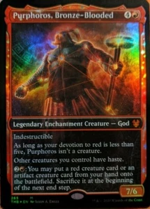 FOIL  Purphoros, Bronze-Blooded  - THEROS DEATH -  englisch  (nm +)  *Showcase* - Picture 1 of 1