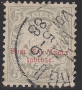 *Bayern Portomarke Nr. 8, Wz. 3, farbfrisch, gut gez., klar gest., unterbewertet - Bild 1 von 2