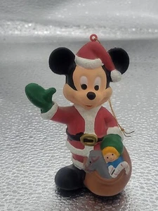 Vintage Mickey Mouse Santa Toys Plastic Christmas Tree Ornament - Picture 1 of 3