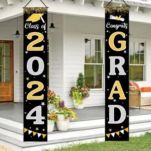 Graduation Decorations 2024 GRAD Banner Black Graduation Party Decorations 20... - Picture 1 of 6