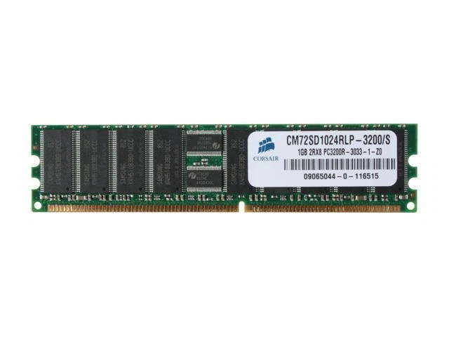 Corsair 1GB DDR SDRAM PC-3200 Server Memory Module- CM72SD1024RLP-3200/S - Image 1 of 1