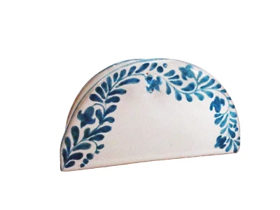 33002  Portatovaglioli in Ceramica Vietrese cm 12 x 6 x 5  colore Celeste - Immagine 1 di 4