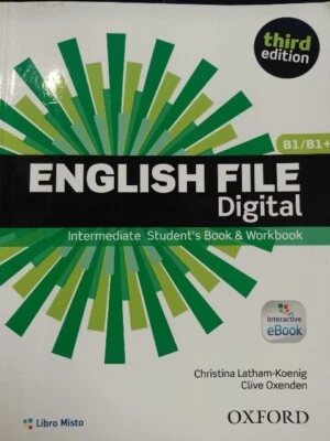 ENGLISH FILE DIGITAL B1/B1+ INTERMEDIATE STUDENT'S BOOK & W OXFORD 9780194520430 - Immagine 1 di 4