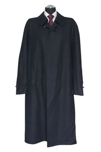 Bugatti Men's Wool Coat XL 54 Blue Dark Blue Single Breasted Long Virgin Wool - Picture 1 of 5