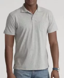 Ralph Lauren Men Polo Shirt Heather Grey Custom Slim Fit Super Soft MEDIUM $110 - Picture 1 of 8