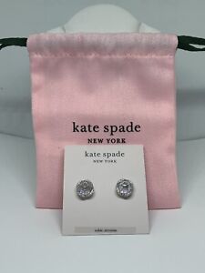 Kate Spade New York WBRUH832 Women's Silver-Tone Crystal Round Stud Earrings JE4