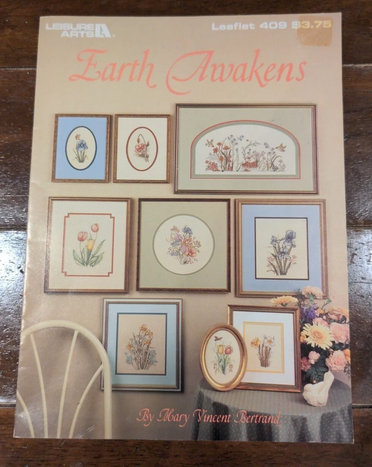 Vintage 1985 Leisure Arts Earth Awakens Counted Cross Stitch Leaflet 409 Booklet - Image 1 of 3