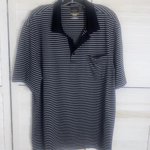 Greg Norman Striped Mens XL Black Stripe Golf Performance Polyester Dri Fit Polo - Picture 1 of 7