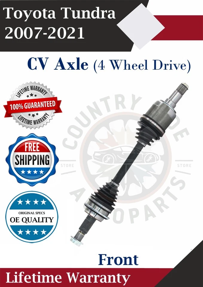 New OE Front CV Axle For 2007-2021 Toyota Tundra 4WD Lifetime Warranty - Image 1 of 4