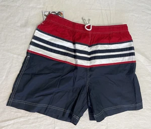 Islander Men’s Large Elastic Waist Bathing Suit Swim Shorts Red White Blue NWT - Picture 1 of 18