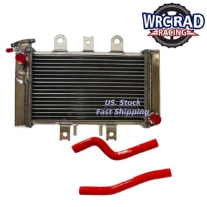 Aluminum Radiator & Red Hoses for Polaris Predator 500 2003-2007 2004 2005 2006 - Picture 1 of 8