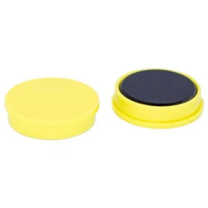 10x YELLOW Whiteboard Button Magnet | 30mm x 7mm Fridge Magnet Craft Memo Holder - Bild 1 von 3