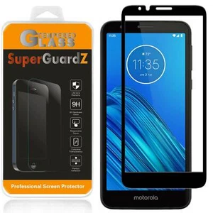 SuperGuardZ FULL COVER Tempered Glass Screen Protector For Motorola Moto E6 - Picture 1 of 11