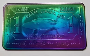 Extrem seltene schillernde Titanstange. AREA 51. Alien. Feinunze. Bullion Bar - Bild 1 von 11