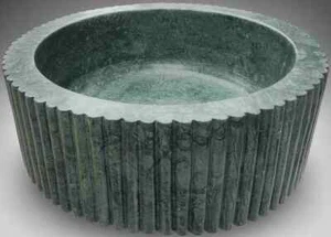 Pearly Marble Sink – Large 18-inch Handmade Natural Stone Basin - Picture 1 of 2