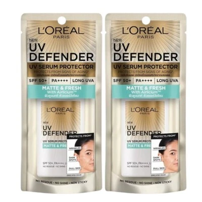 L'oreal Paris UV Defender Matte & Fresh SPF50+ PA++++ Long UV - 50ml pack of 2 - Image 1 of 4