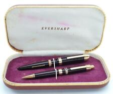 Eversharp Skyline Demi Fountain Pen Set - Gold Derby, Burgundy Flex Medium (New)