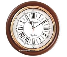 Newgate Handmade Wooden Wall Clock Replica Brass 16 inch Antique Style clock