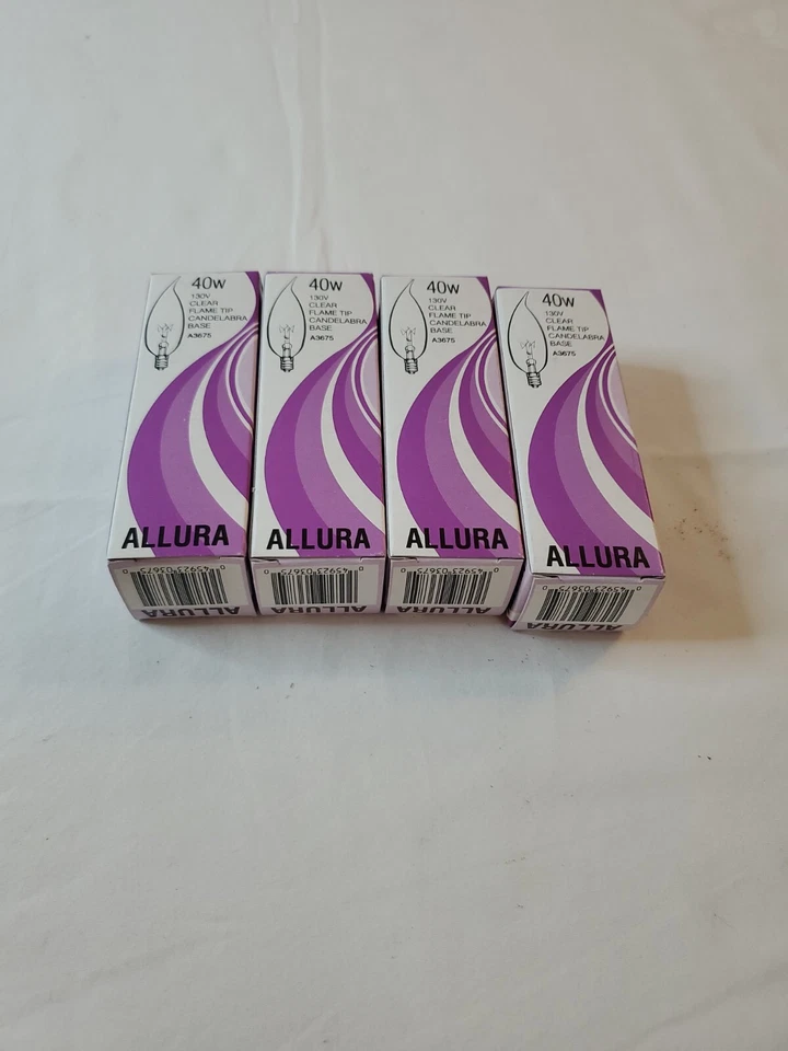 ABCO Petite Pinch Clear 40 Watt 120v Candelabra Base Light Bulbs Vtg