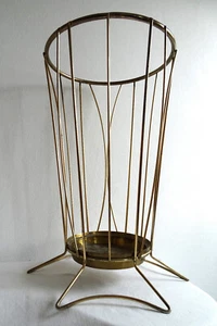 60er Metall Schirmständer eloxiertes Messing Vintage - Bild 1 von 6