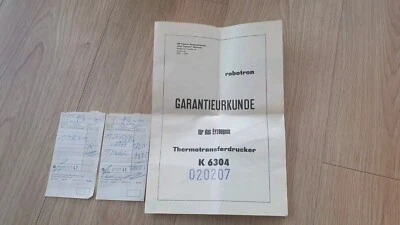 Robotron Garantie Drucker K6304 Z 9001 KC 85/1 Computer Rechnung  - Bild 1 von 3