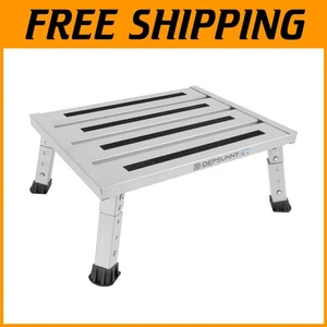 Adjustable RV Step Stool, Aluminum Platform, Non-Slip Feet - Picture 1 of 10