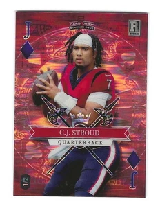 2023 WILD CARD 5 CARD DRAW RED JACK OF DIAMONDS C.J. STOUD FOOTBALL KARTE 1/2 - Bild 1 von 2