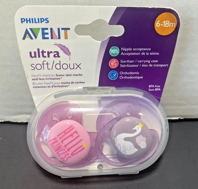 Nuevos chupetes Avent ultra suaves 6-18 m Princess Swan Foto 1 de 4