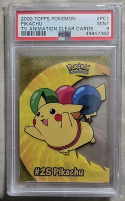 2000 Topps Pokemon TV #PC1 Pikachu Clear Card Animation Series 2 PSA 9 MINT - Image 1 of 2