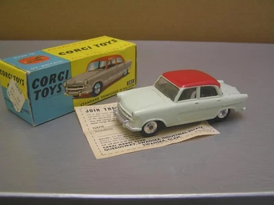 Corgi Toys 207 Standard Vanguard III Saloon scarce - shaped hubs/base/box NMIB+ - Image 1 of 4