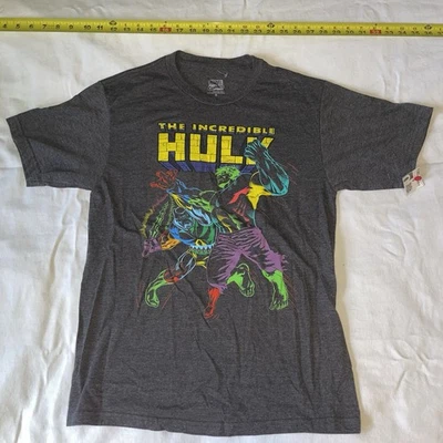 The Incredible Hulk Graphic T-Shirt Gray Youth Size XL Marvel Comics - Image 1 of 4