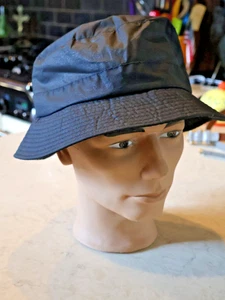 Harrods of London Christy's  Bucket Hat Black Cotton Waxed Rain Unisex - Picture 1 of 5