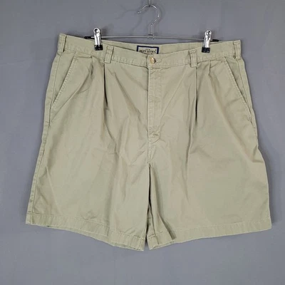 Ruff Hewn Men's Khaki Pleated Shorts 36 Cotton Classic Style - Image 1 of 4