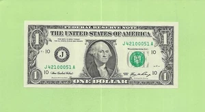 2006 ..UNCIRC $1  J 4210 0051 A  .... 2006 $1  J-A      NICE NOTE          FRN - Picture 1 of 2