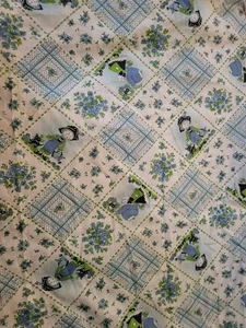Rare vintage blue sunbonnet girl & watering can nature boy 1970s fabric material - Picture 1 of 2