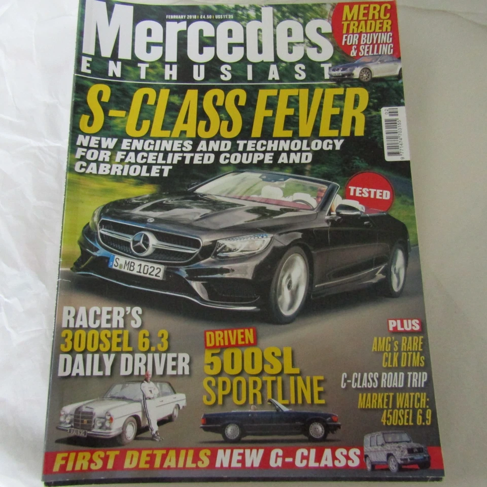 Mercedes Enthusiast - February 2018 Issue 196 S-Class - 300SEL - 500SL - C Class - Image 1 of 1